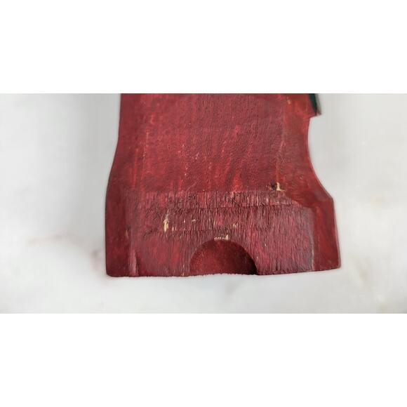 Vintage Folk Art Pencil Santa 13" Red Green Christmas Tree Carved Wood 1975 - Picture 15 of 16